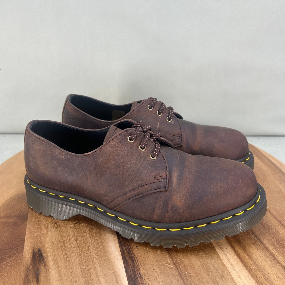 Dr. Martens 8053 Crazy Horse Leather 5-Eye Shoes Brown Womens Size 8 Mens 7
